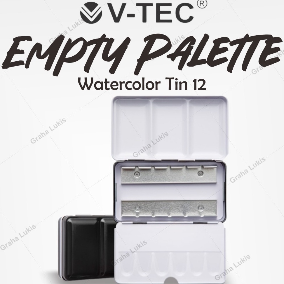 

Empty Palette Watercolor Tin 12 HP Empty Box ART T8W7