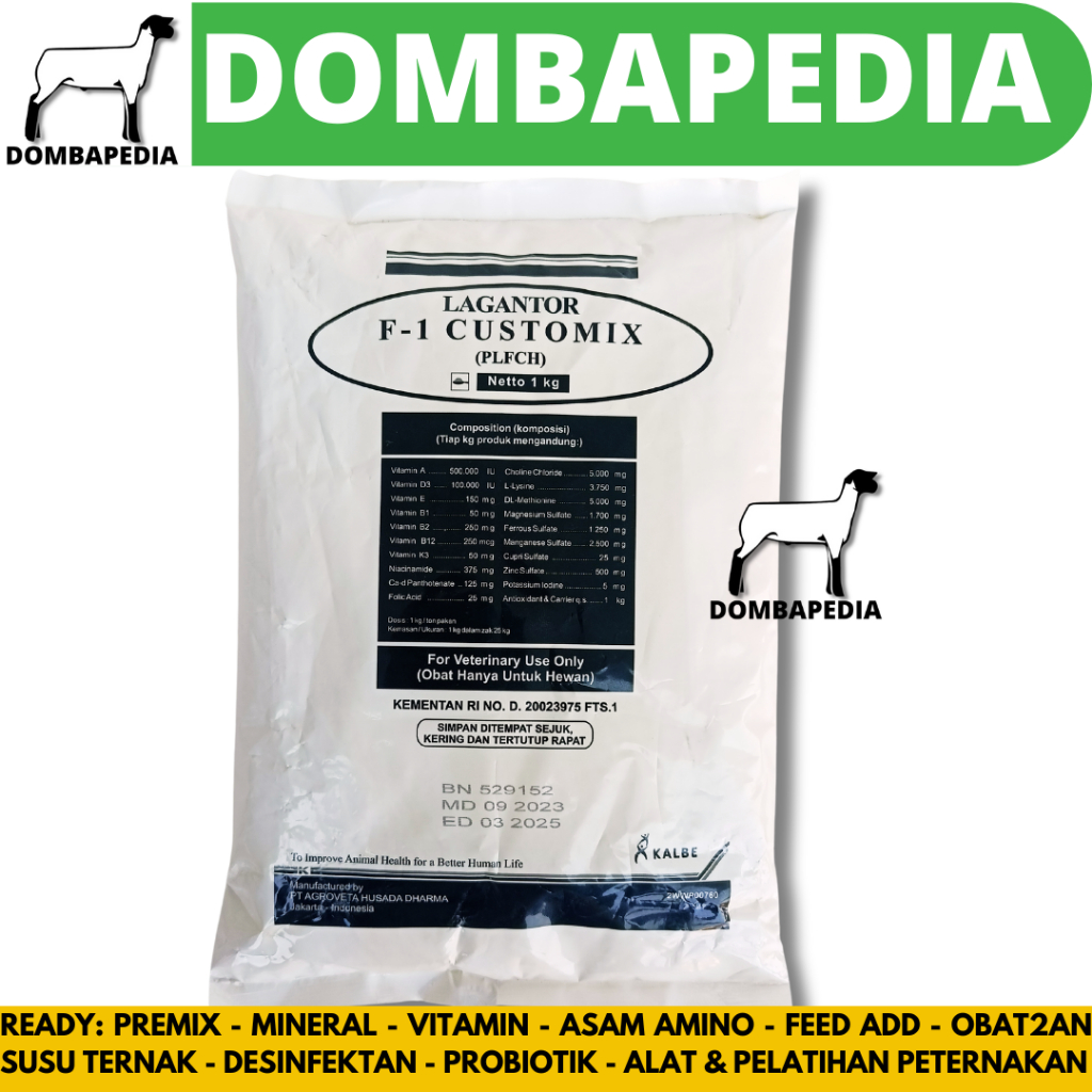 LAGANTOR F1 CUSTOMIX 1KG - Premix Penggemukan Sapi Kambing Kelinci Pedaging - Premix Sapi - Premix K