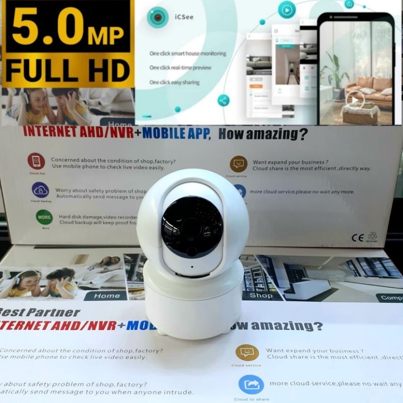 KAMERA CCTV WIRELESS WIFI 5MP FULL HD APLIKASI ICSEE/XMEYE