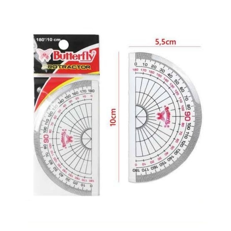 

Penggaris Busur No. 4 Butterfly 180 Derajat 10 Cm