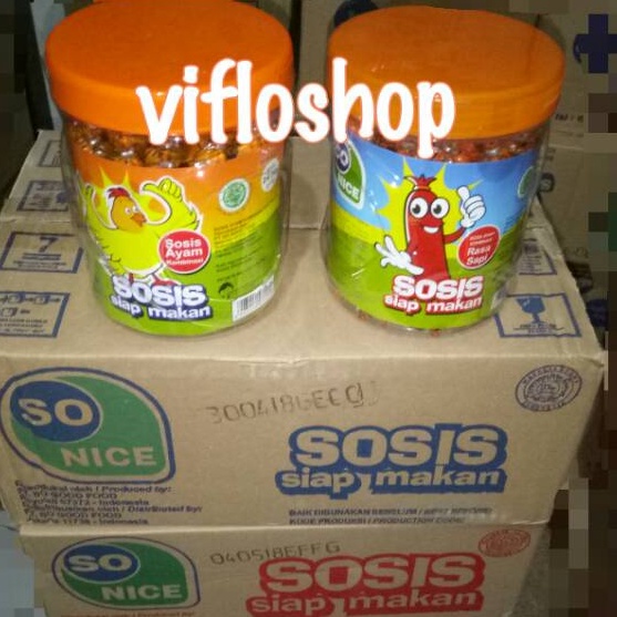 

88 Kardusan Eceran Sosis So Nice Siap Makan Ayam Sapi Toples 24 pcs