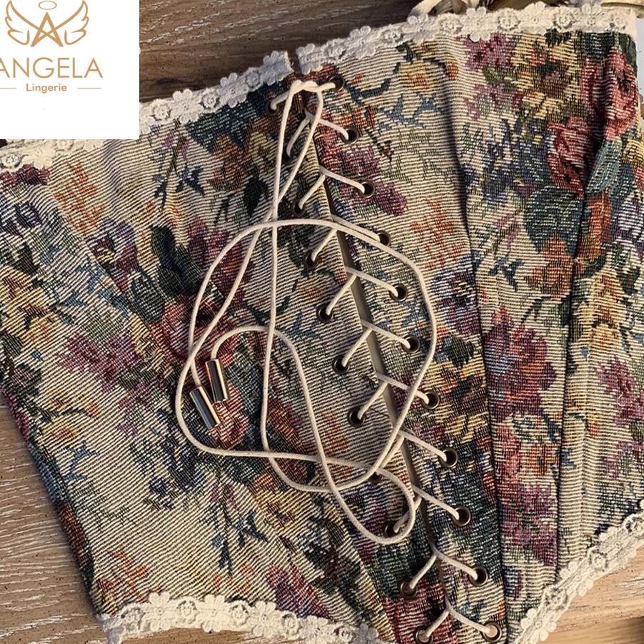 Penjualan TerbaikCOD ANGELA PREMIUM SP Jill Vest Korset Korean Long Torso Princess Bunga Flower Bust