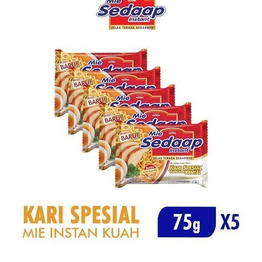 

1111 Sedaap Mie Instan Kari Kental Special Bag 75 gr x5