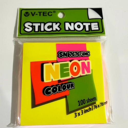 

Post It 76x76 V-TEC Besar / Sticky Notes SN 7676 100 lembar