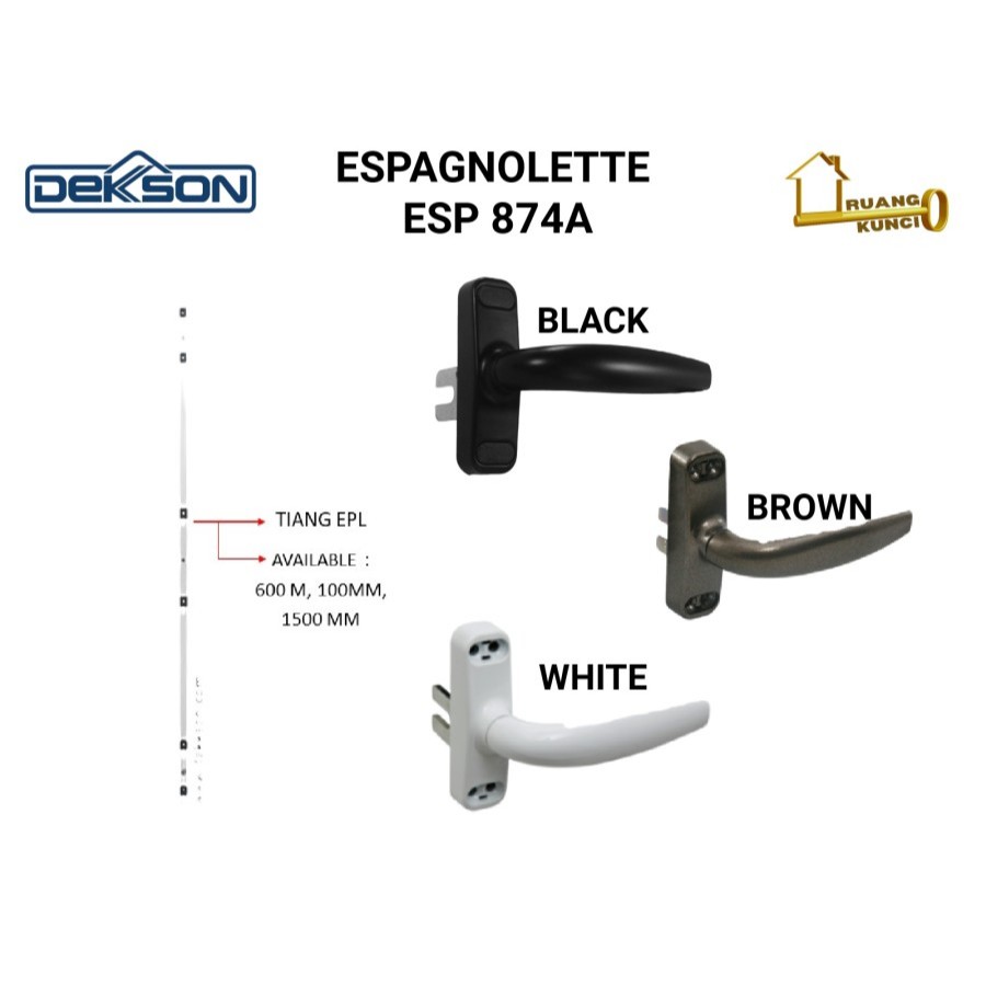 1 Set Espanyolet Espagnolette Dekkson EPL AL 874A 1000mm Dekson