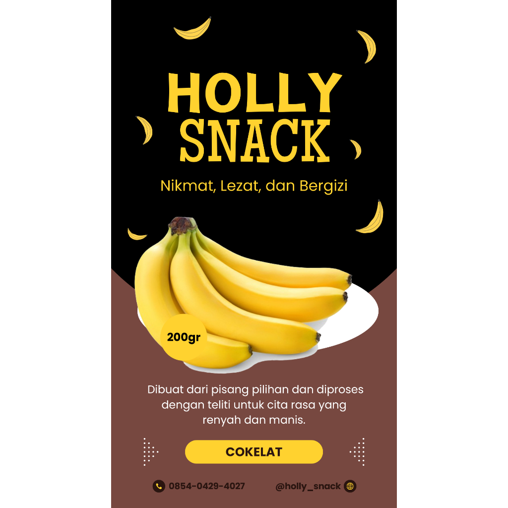 

Holly snack keripik pisang | varian rasa cokelat kamu harus cobain | 200 gram