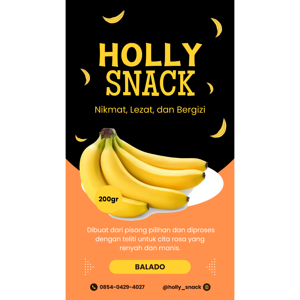 

Holly snack keripik pisang | Varian rasa Balado bikin nagih | 200 gram