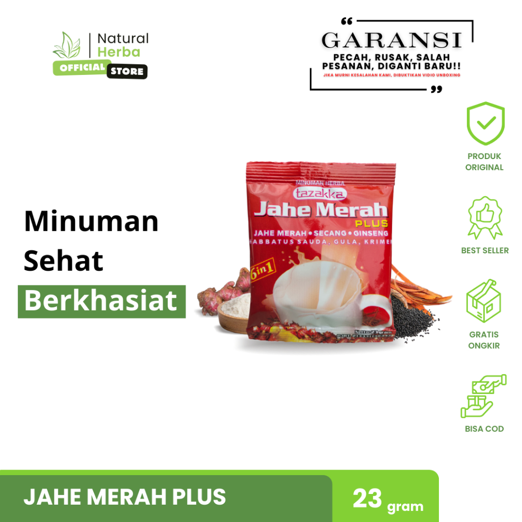 

WEDANG JAHE MERAH INSTAN Krimer Creamer 6 in 1 Minuman Sachet Herbal Bubuk Jahe Original Halal