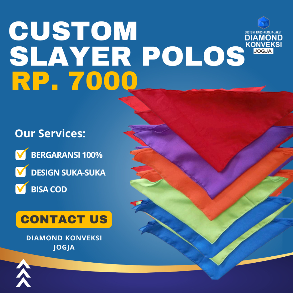 CUSTOM SLAYER POLOS | SLAYER SEGITIGA POLOS | SLAYER MANASIK HAJI | SLAYER OSPEK  | SLAYER PMI | SLA