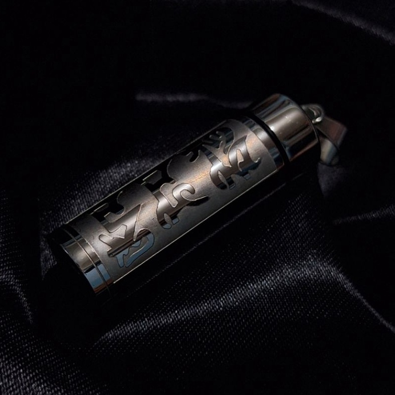 ART E99E COD NEW Liontin Bandul Kalung Proteksi Buddhist Mantra Leng Yan Bentuk Tabung