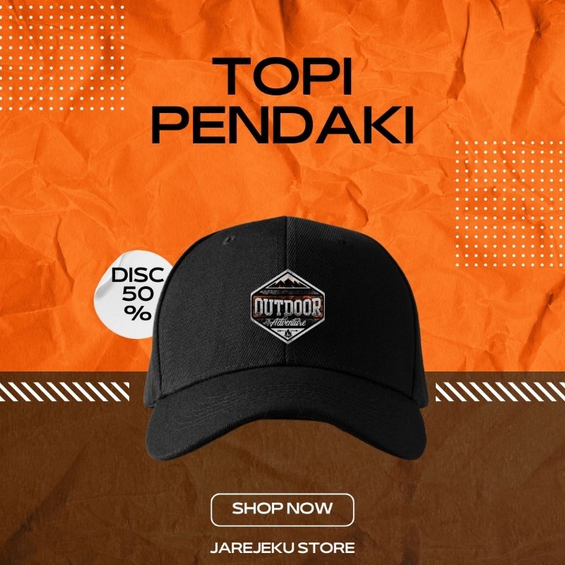 Topi gunung/topi perlengkapan mendaki/topi pendaki gunung/topi cowok pendaki/topi camping/bahan prem