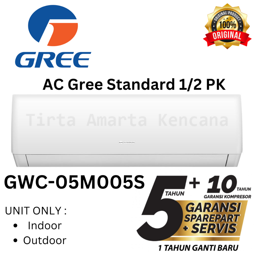 AC Gree 1/2 PK Standard GWC 05M00S/A Unit Only