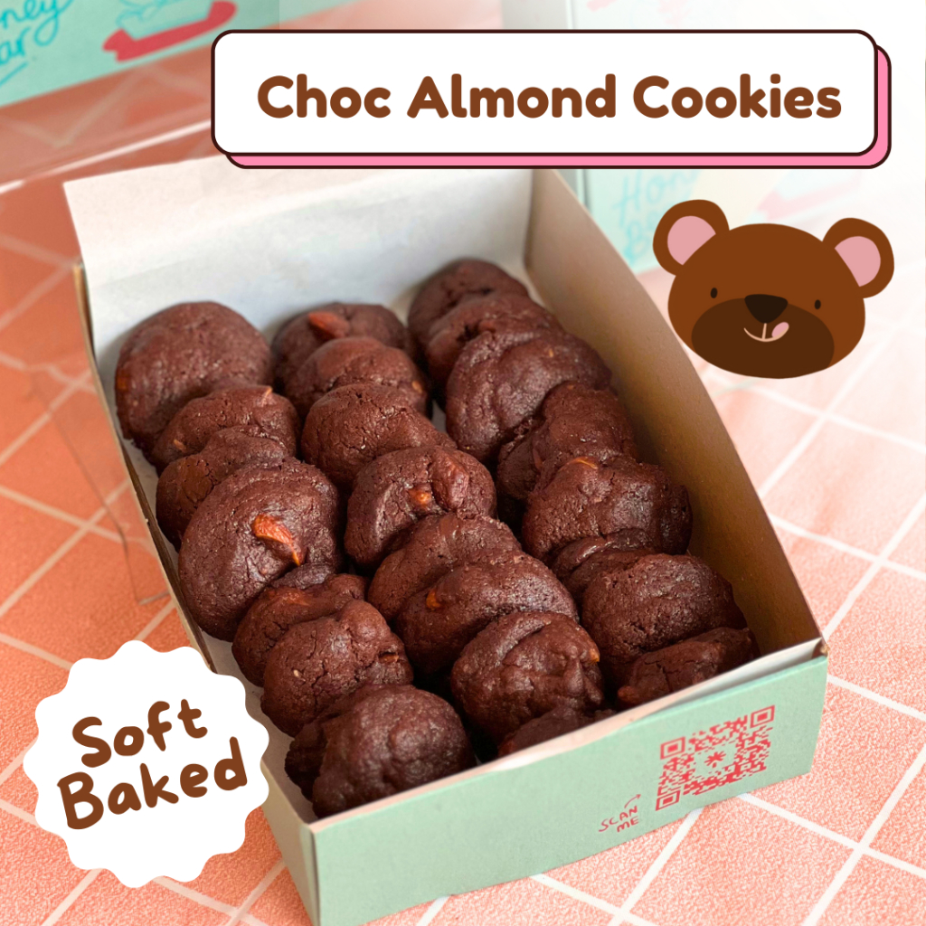 

CHOCOLATE ALMOND COOKIES | Soft Baked Cookies Kue Kering Coklat Dessert Snack