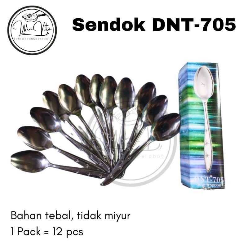 Sendok makan stainless bahan tebal isi 12pcs anti karat (dnt-705)