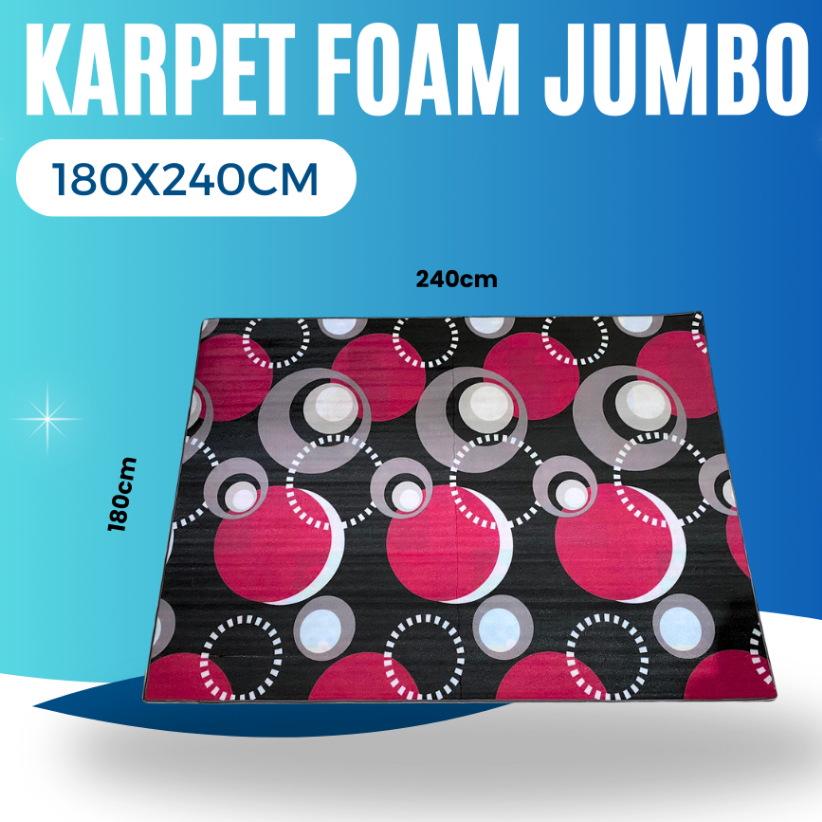 Karpet Spon Bolak Balik 2 Sisi Jumbo Tebal Tikar Piknik Foam Matras Bolak Balik Ukuran 180x200