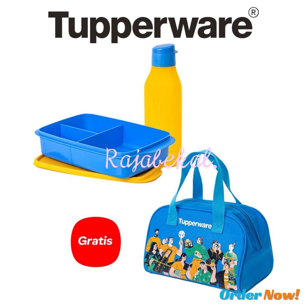 PROMO Tupperware  Cool Teen New Paket Tempat Makan Plus Botol Air Tupperware
