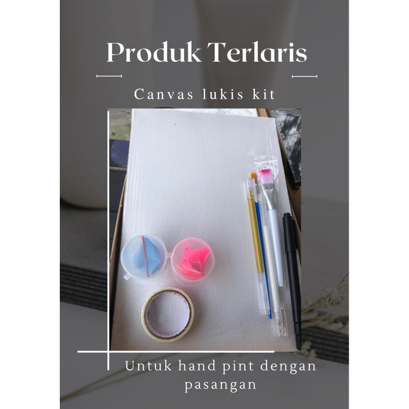 

DIY Hand Painting Kit 1 set Canvas Board Couple || Kanvas Lukis Cap Tangan Pasangan