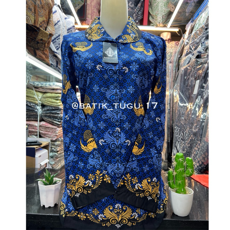 korpri perempuan non furing / korpri kerah hitam / seragam PNS / batik guru