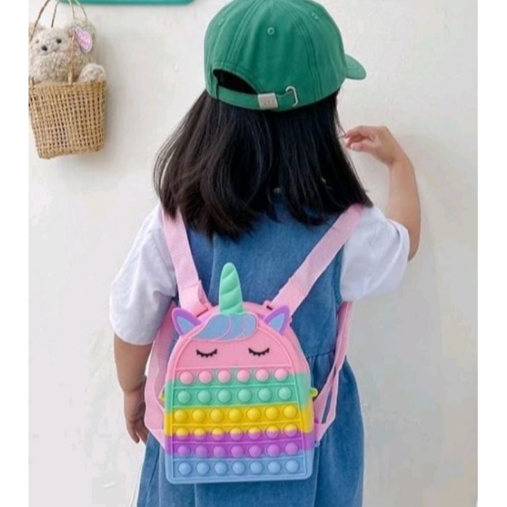Diskon tas pop it ransel unicorn