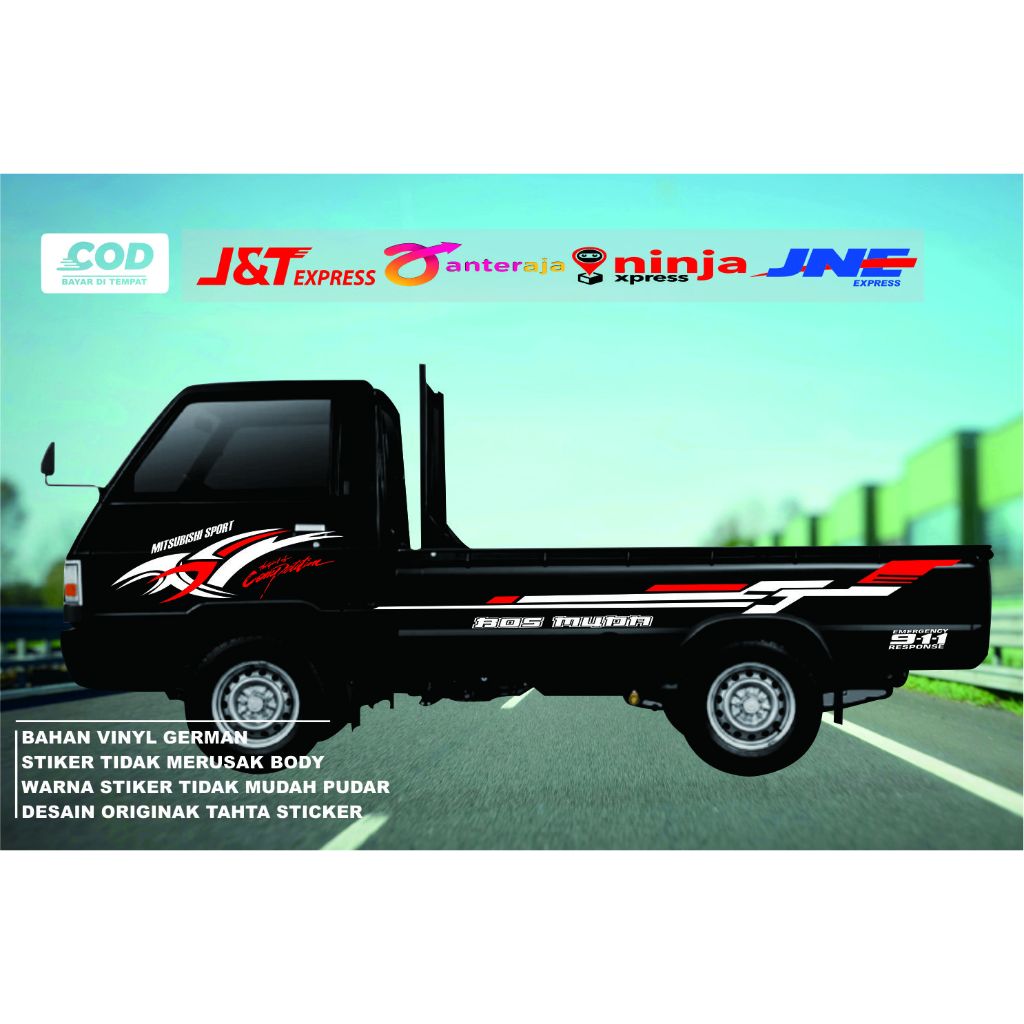 [PROMO] Stiker Mobil Pick Up mitsubishi l300 Stikerbodi samping tribal Pick Up l300