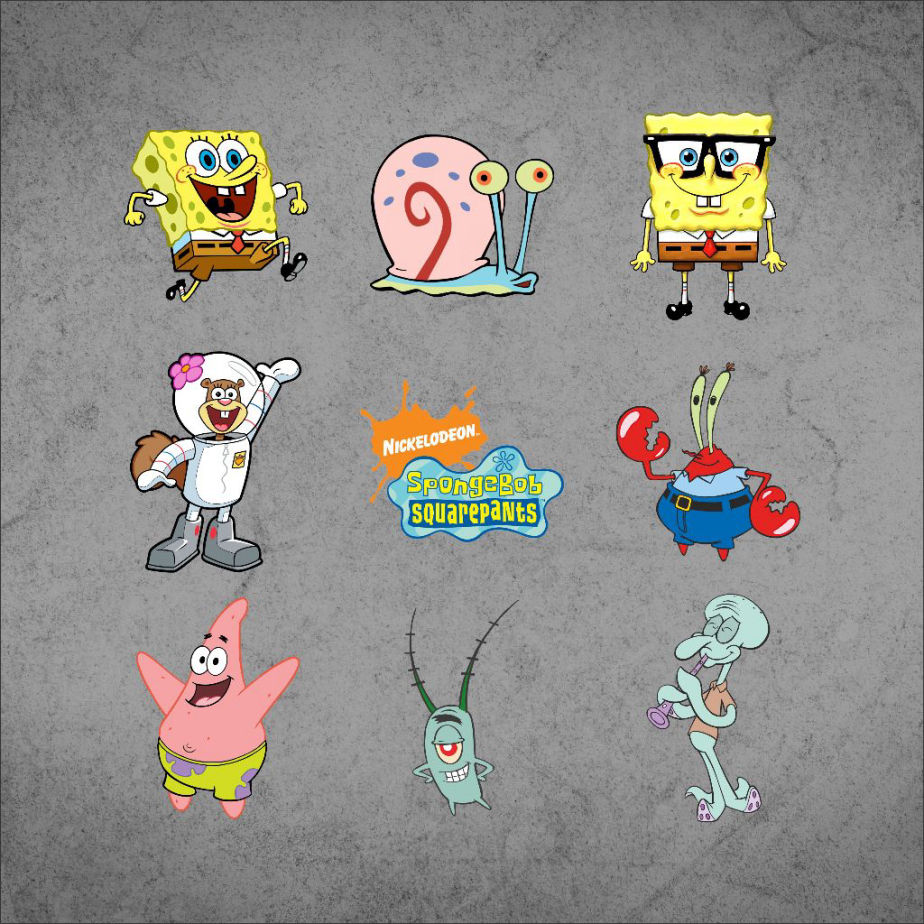 

File Desain Sablon Setrika / Stiker Kain Baju / Tema Spongebob