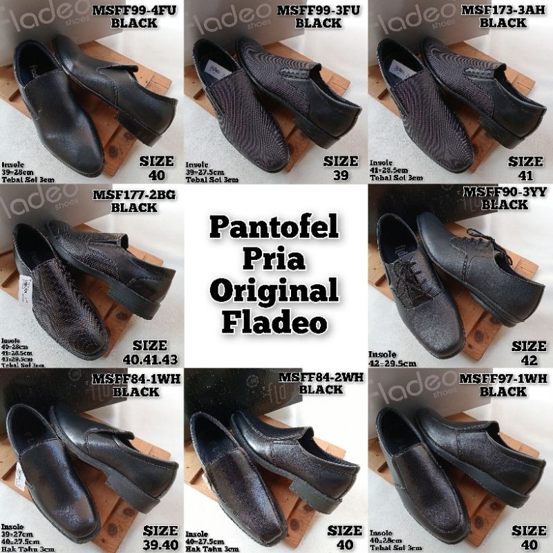 SEPATU KERJA PANTOFEL HITAM PRIA FLADEO FLD