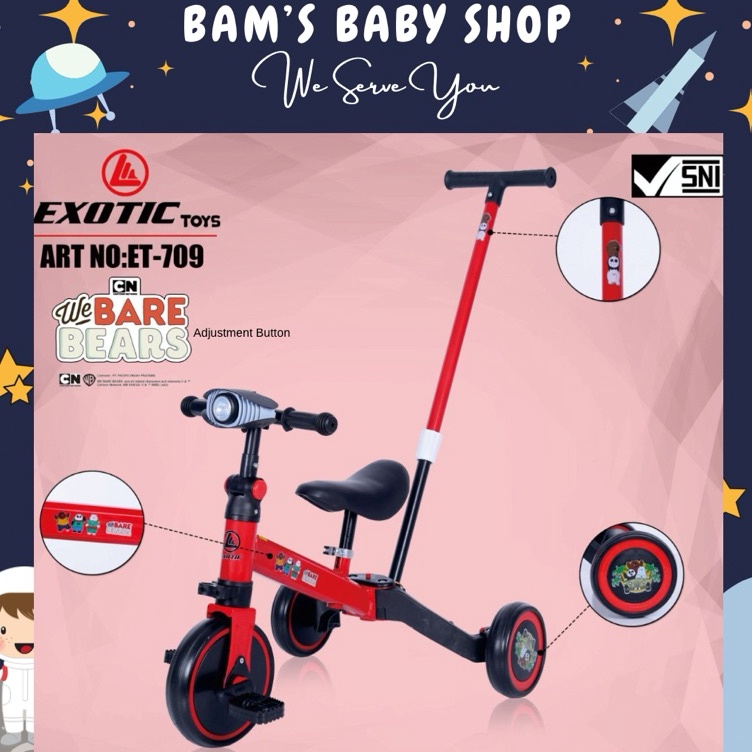 ART M18Y FREE BUBBLEWRAP BAMS TERMURAH BALANCE BIKE SEPEDA ANAK TRICYCLE PUSH 3IN1 BALANCE EXOTIC AT