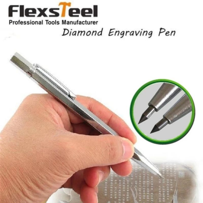 Flexsteel Pena Ukir Kaca Metal Kayu Engraving Scriber Tungsten Carbide