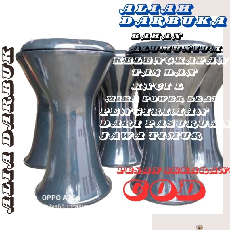 darbuka 8 inci /hitam gilap + kunci L