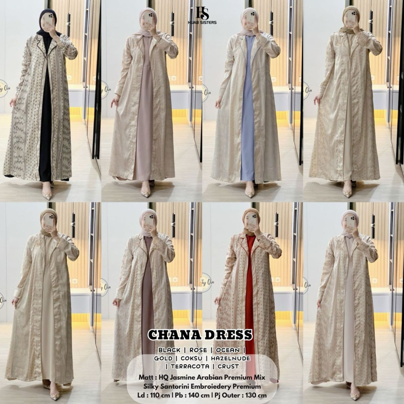 Gamis Outer Embroidery CHANA Dress ori Gagil