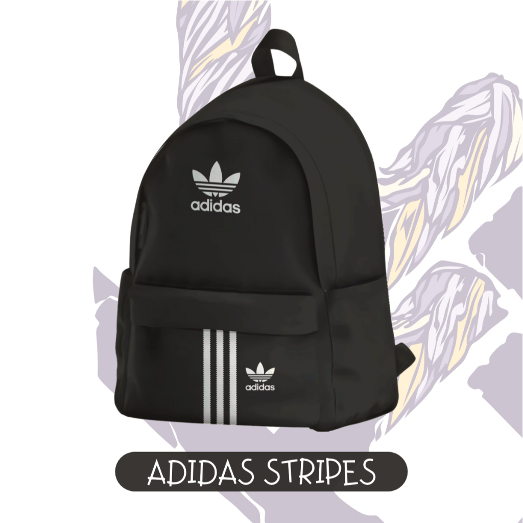 Tas Ransel Backpack Printing Pria Wanita | Tas Ransel Kantong Gendong Sekolah Motif Adidas