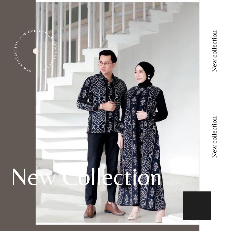 Set couple tenun - baju couple tenun - baju couple keluarga - kemeja tenun - gamis tenun