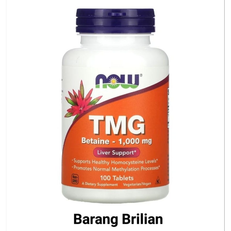 Now TMG 1000 mg 100 Tablets Betaine Anhydrous ORI USA