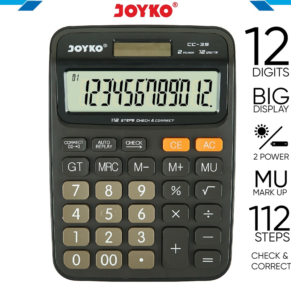 

Promo Merakyat Calculator Kalkulator Joyko CC35 12 Digits Check Correct