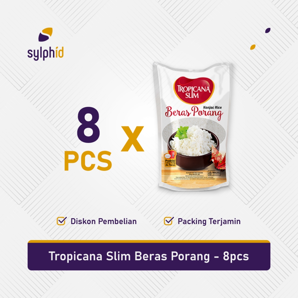 

Beras Porang Instan Tropicana Slim 1 kg / Instant Konjac Rice 1000gr (8 pcs)