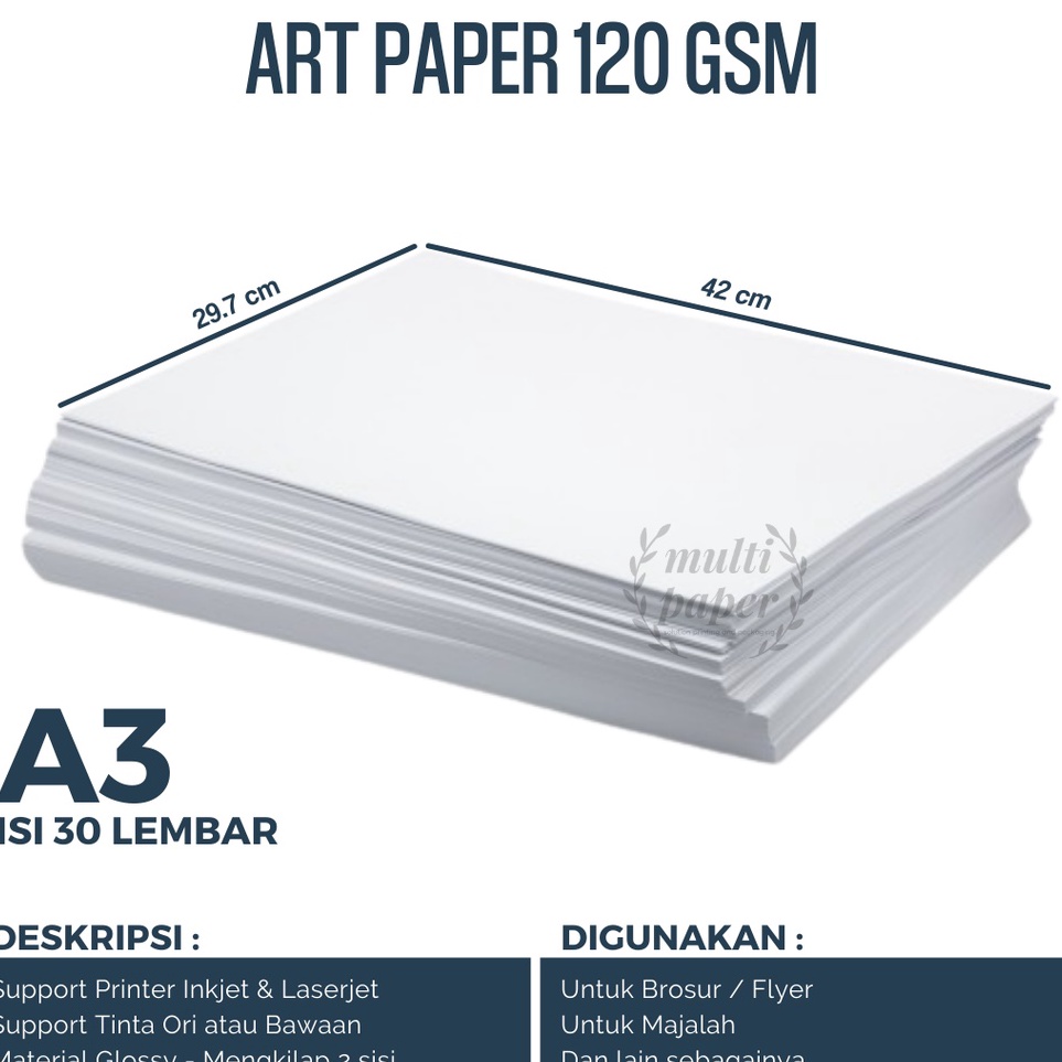 

Hadir Terlaris Kertas Art Paper A3 12 gsm Isi 3 Lembar Art Paper A3 12 gr