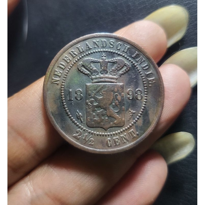 koin kuno benggol 2 1/2 cent 1898