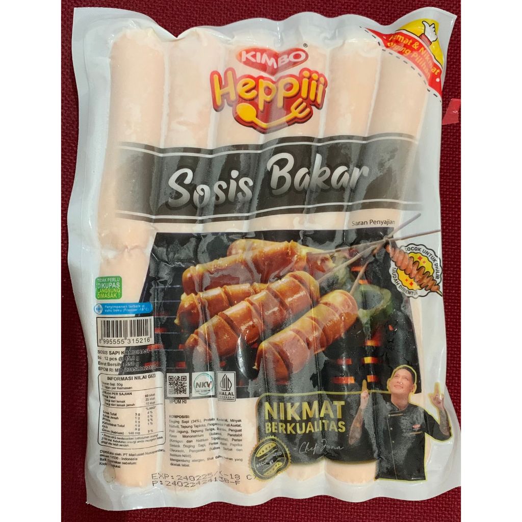 

Sosis Sapi Kimbo Heppii Mini isi 12 Pcs 550gr