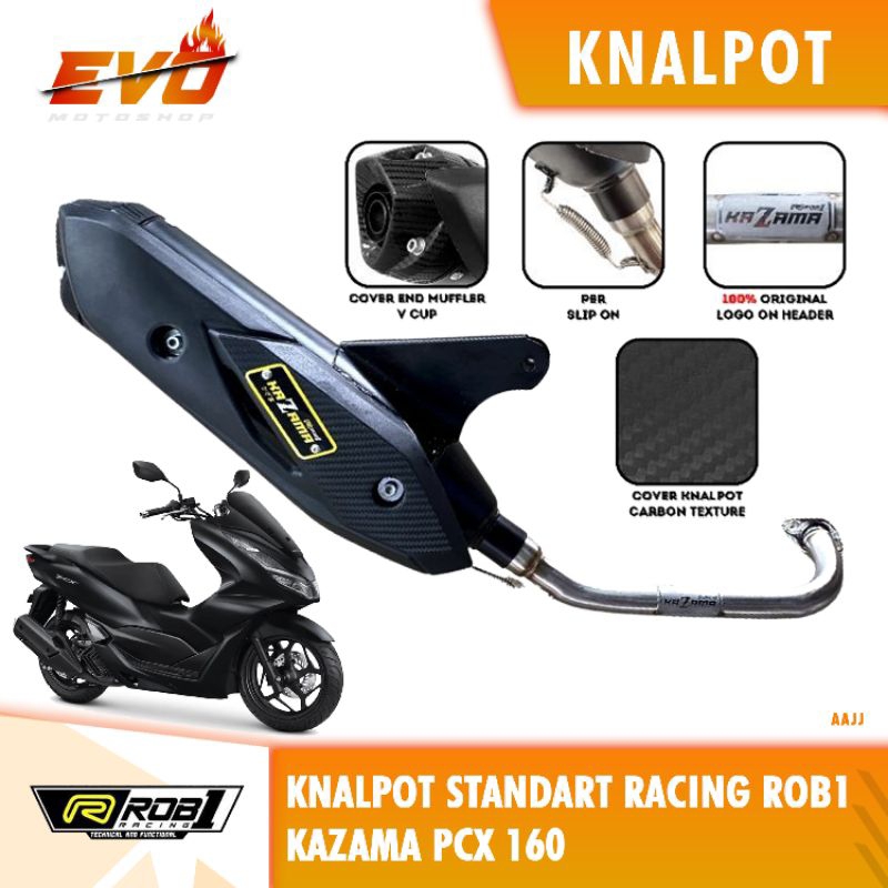 Knalpot ROB1 Standar Racing PCX 160 Kazama ROB 1