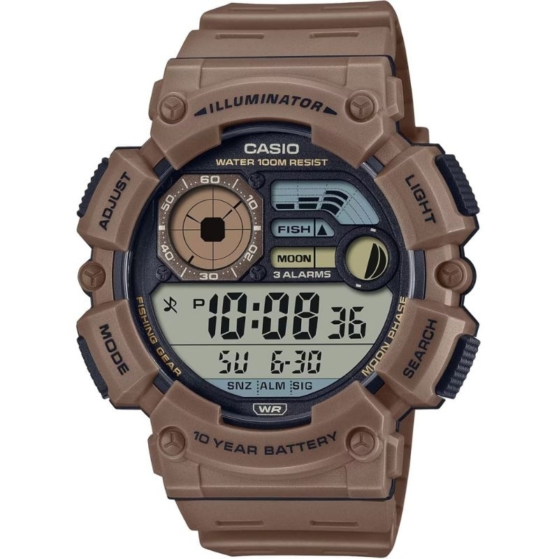 Jam Tangan Digital CASIO WS-1500H Original Moon Phase Fish Data Fishing Gear not G-SHOCK