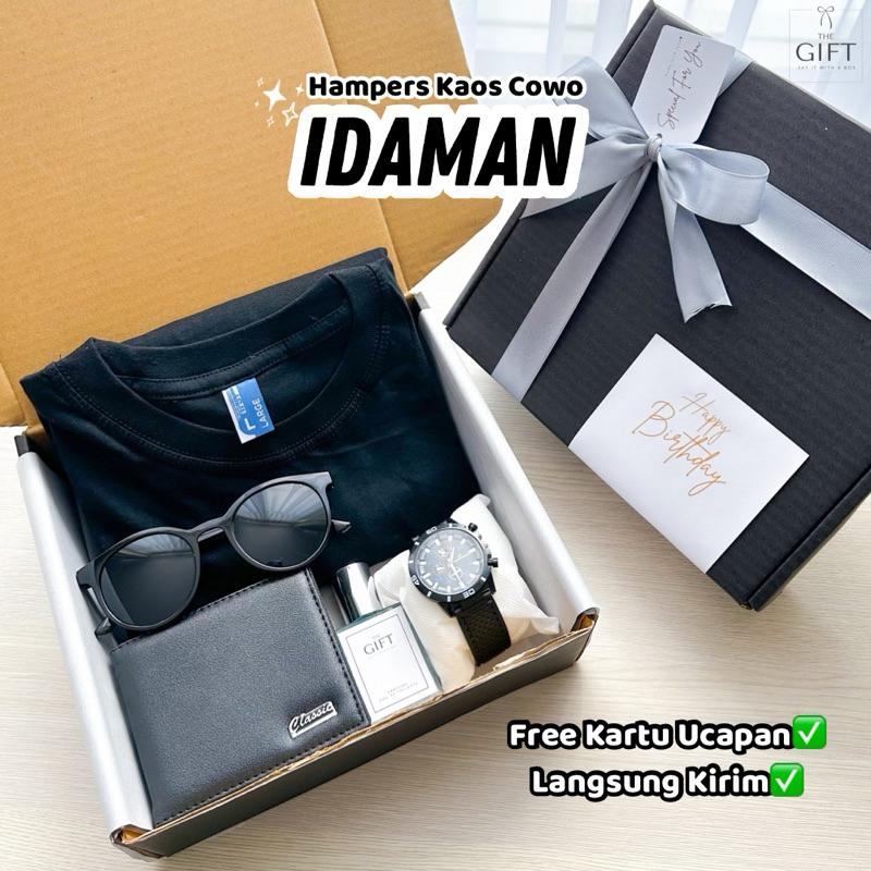 

Hampers Kaos Cowo | Kado Pria Birthday | Gift Aniversary Graduation Cowok