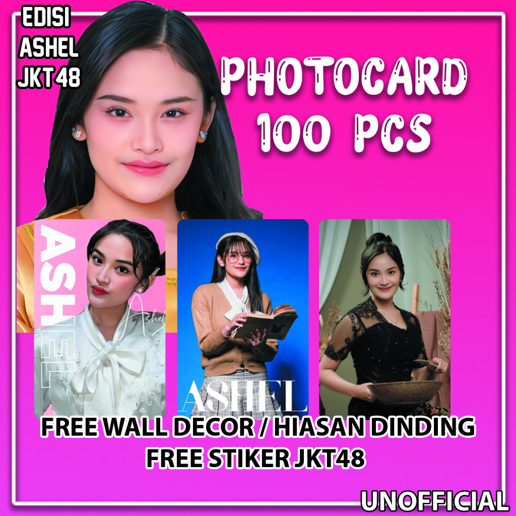 PHOTOCARD 100 PCS ASHEL JKT 48 (FREE INNERSLEEVE & GANCI) COD