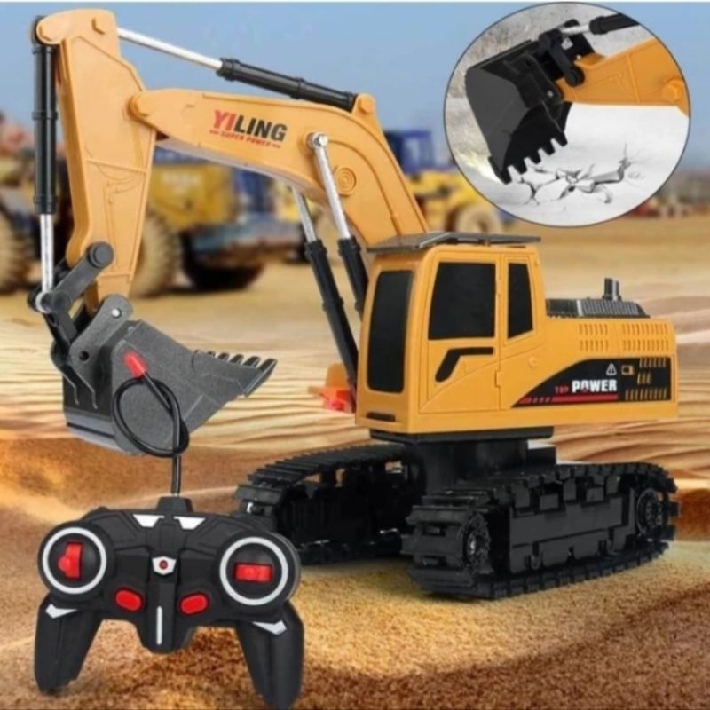 BESTPROMO Excavator RC Remot Control Construction Alat Berat Rc Excavator Alloy Besi 1026 6CH RC