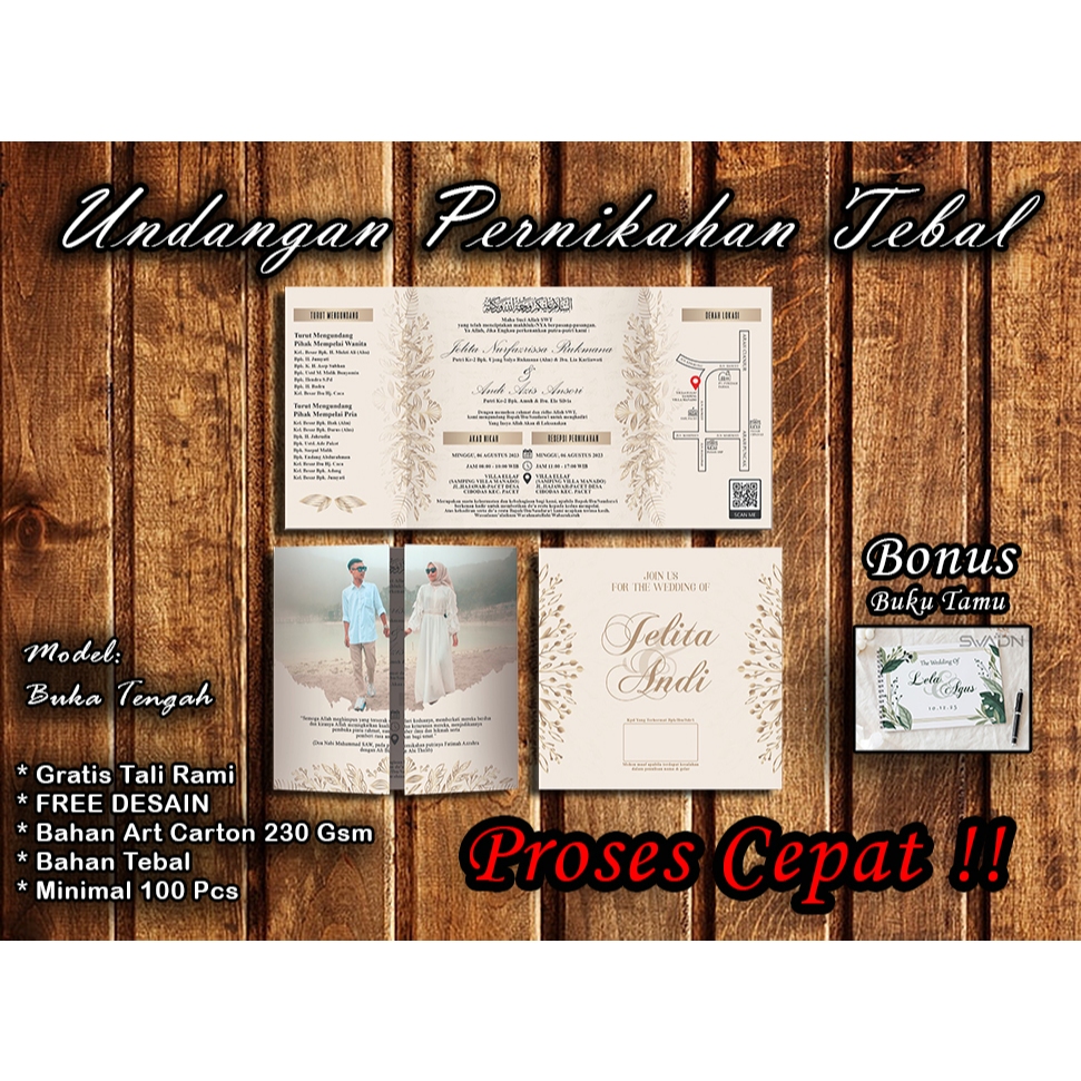 UNDANGAN PERNIKAHAN / KARTU UNDANGAN / UNDANGAN PERNIKAHAN TEBAL / SURAT UNDANGAN / KARTU UCAPAN