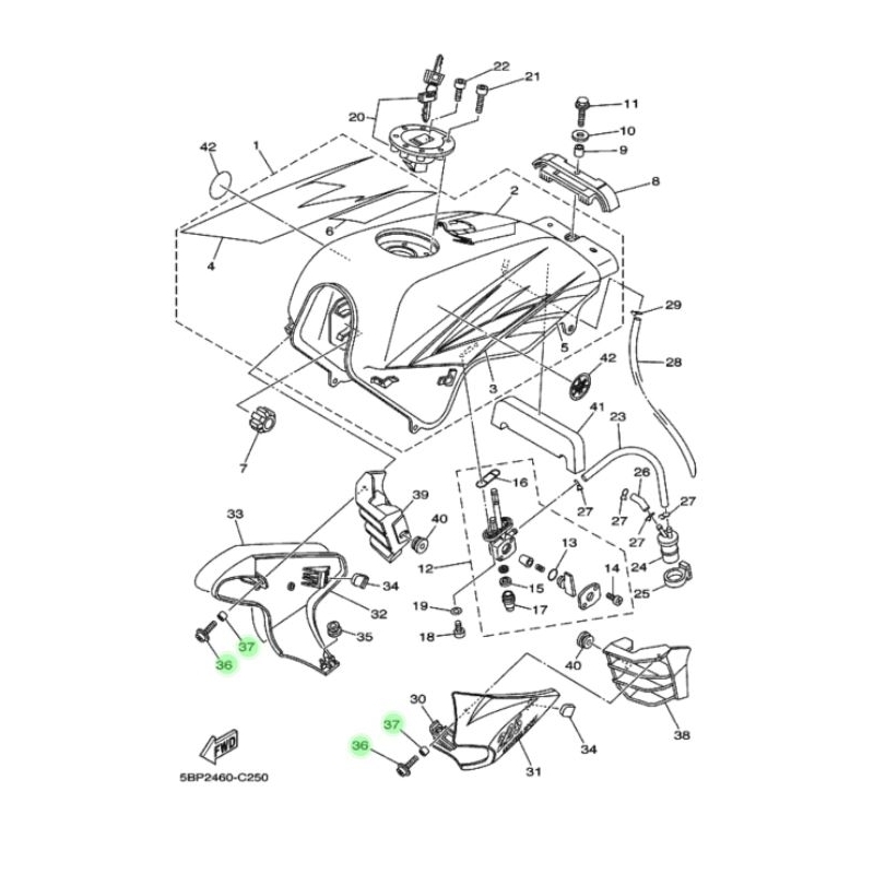 BAUT SCOOP AIR YAMAHA SCORPIO ORIGINAL YGP
