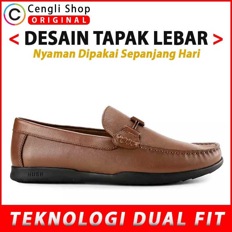 HUSH PUPPIES SEPATU PANSUS PRIA ORIGINAL LOAFERS LOAFER KULIT ASLI ORI CASUAL SEMI FORMAL COKLAT MUD