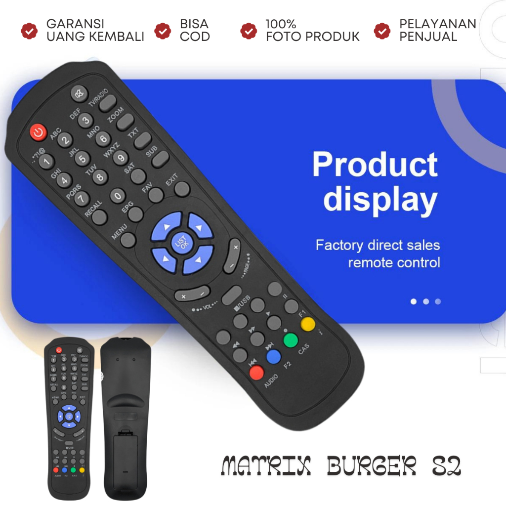 REMOTE GARUDA MATRIX BURGER MPEG4 RECEIVER PARABOLA "ZOOM"