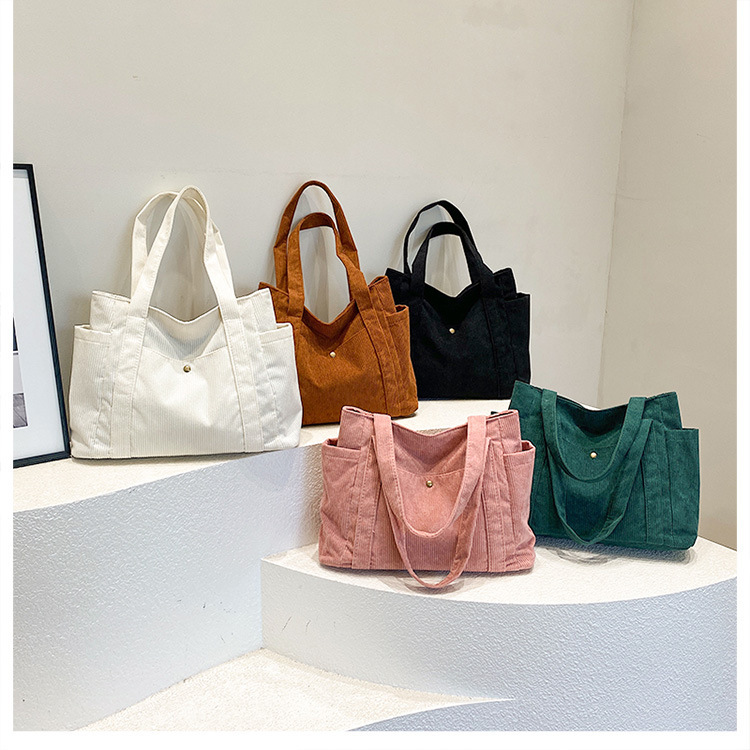 PROMO Hayden Soleil Bag Tote Bag Korduroi Polos Fashionable Wanita Korea Tas Jinjing Muat Laptop