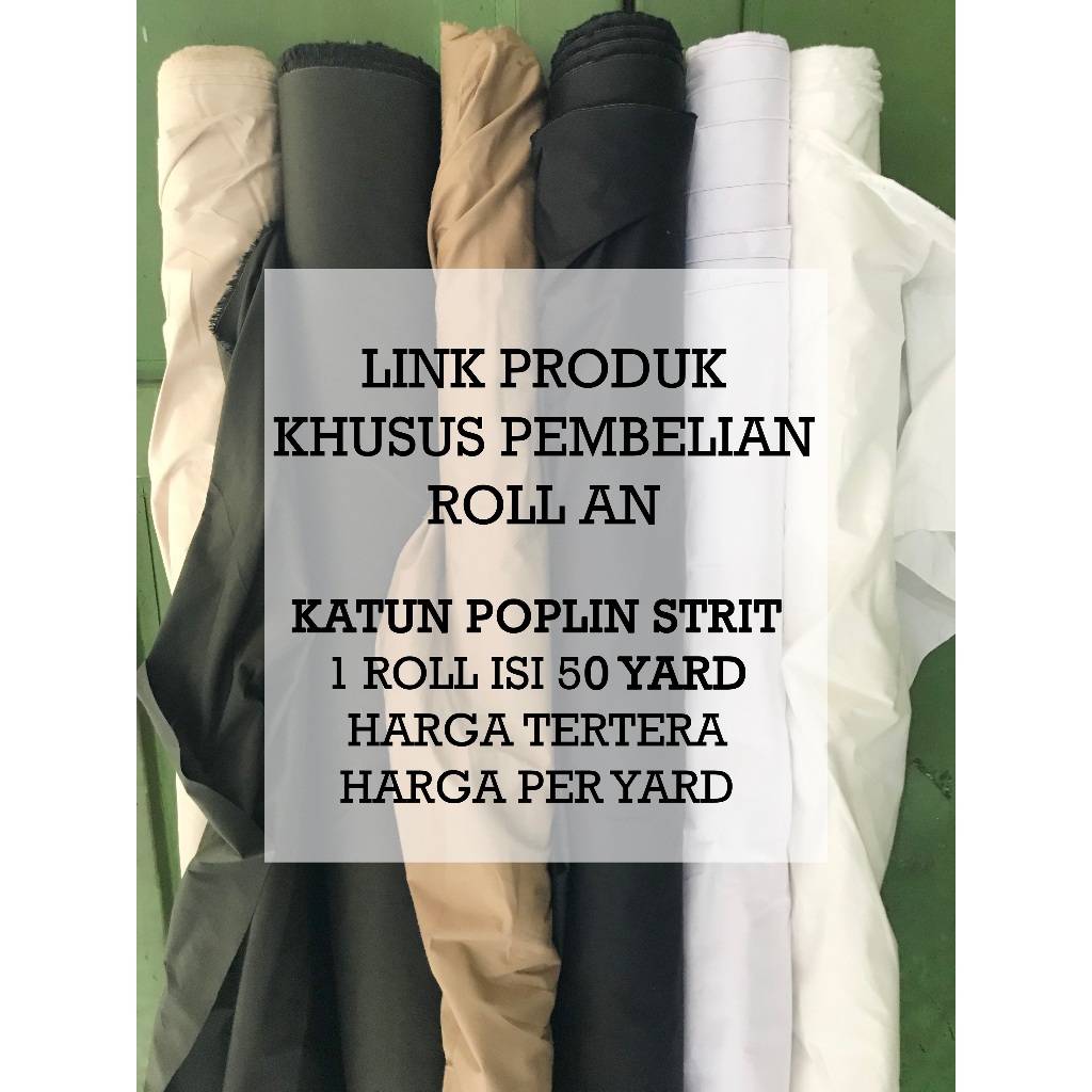 KHUSUS ROLL KATUN POPLIN STRIT - Cotton Stretch / Catton Strit Melar Polos Premium / Bahan Kemeja by