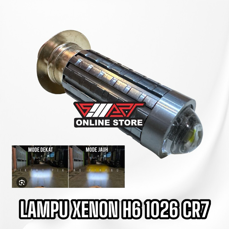 (CR7 1026) LAMPU DEPAN LED XENON H6 LASER CAHAYA PUTIH/KUNING